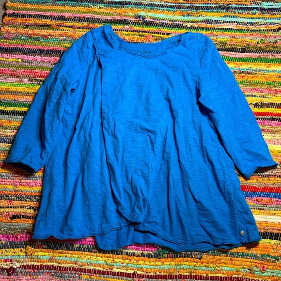 Neon Buddha Blue 100% Cotton Tunic Top – Size Large - Picture 1 of 4